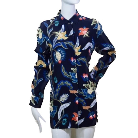 Maje Navy Rimbaud Baroque Print Blouse โ Size S โ NWT - Picture 3 of 14